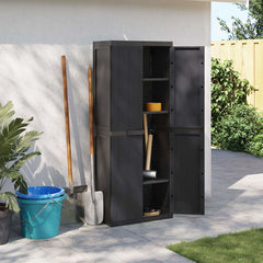 Black Outdoor Storage Cabinet 25.6x14.6x65 PP