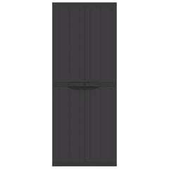 Black Outdoor Storage Cabinet 25.6x14.6x65 PP