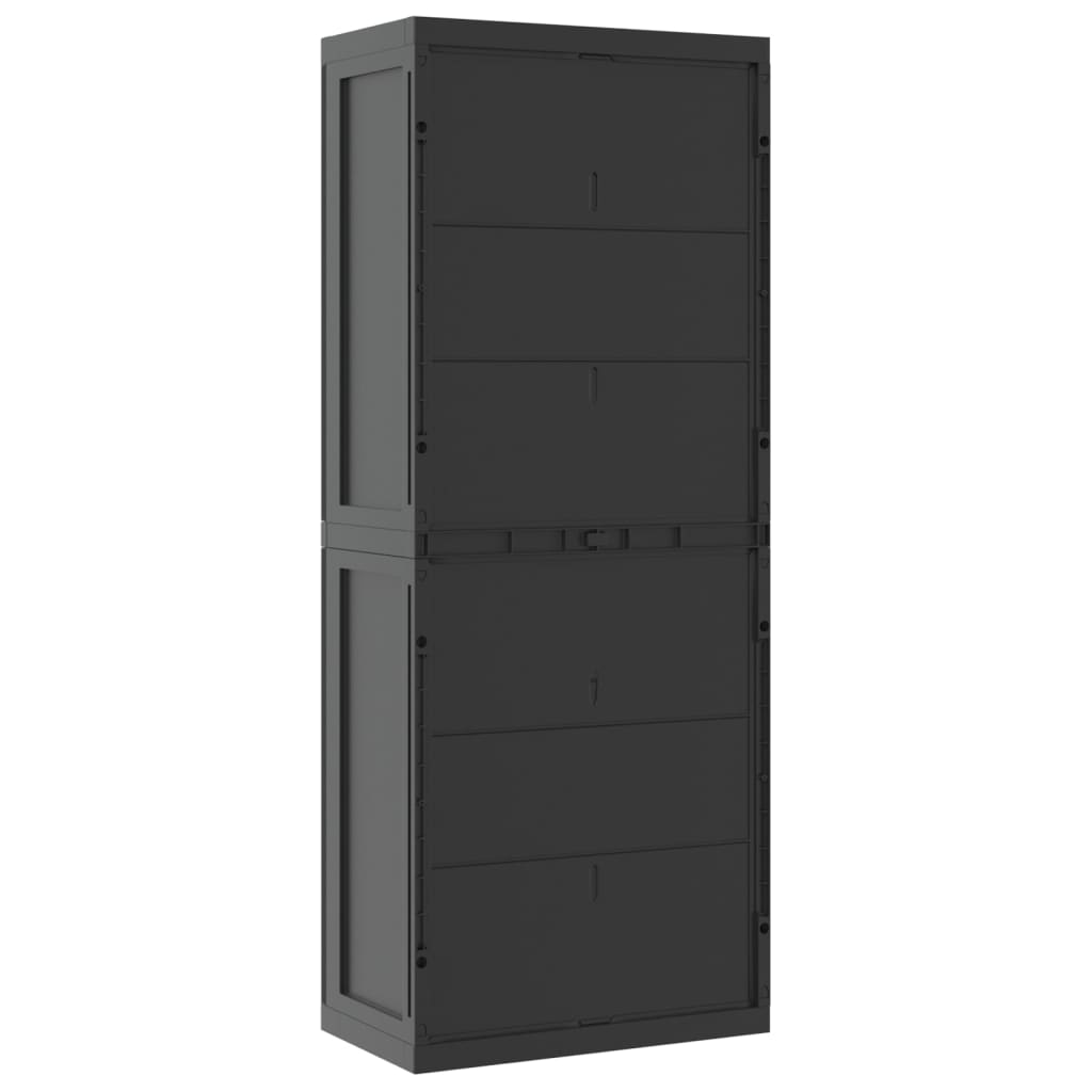 Black Outdoor Storage Cabinet 25.6x14.6x65 PP