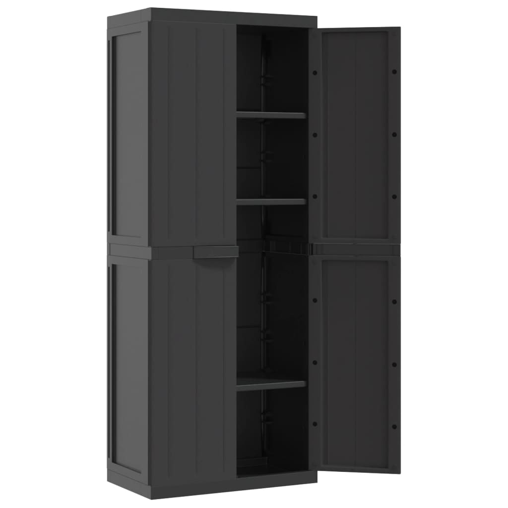 Black Outdoor Storage Cabinet 25.6x14.6x65 PP