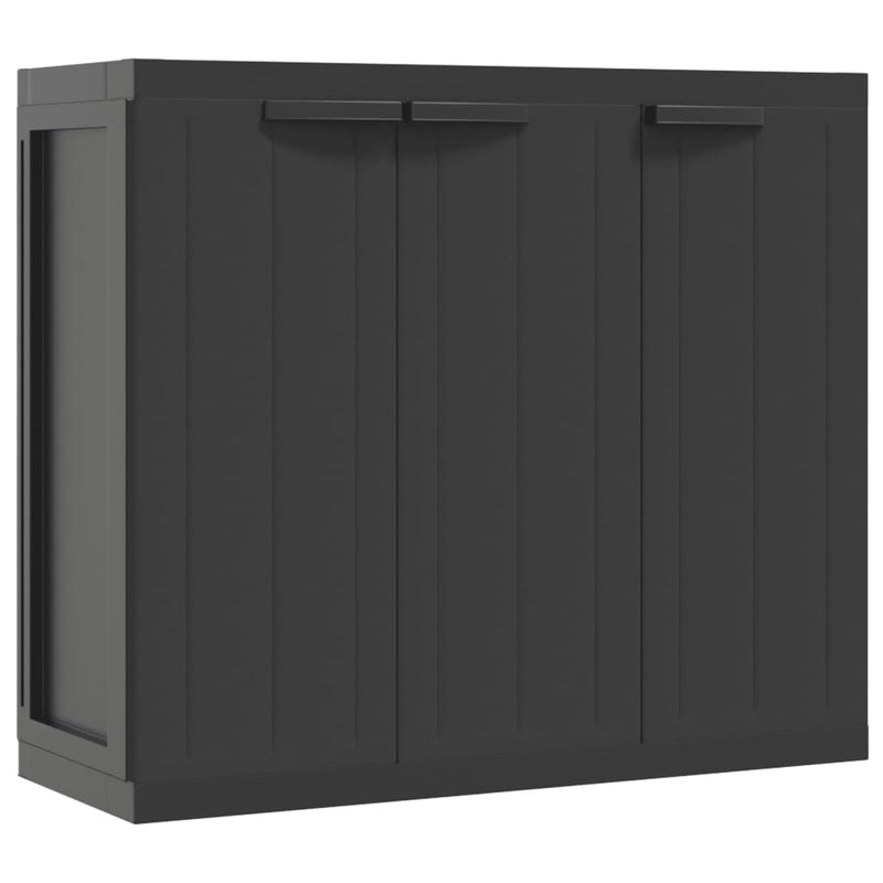 Black PP Outdoor Storage Cabinet 38.2x14.6x33.5