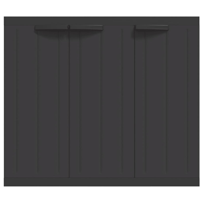 Black PP Outdoor Storage Cabinet 38.2x14.6x33.5