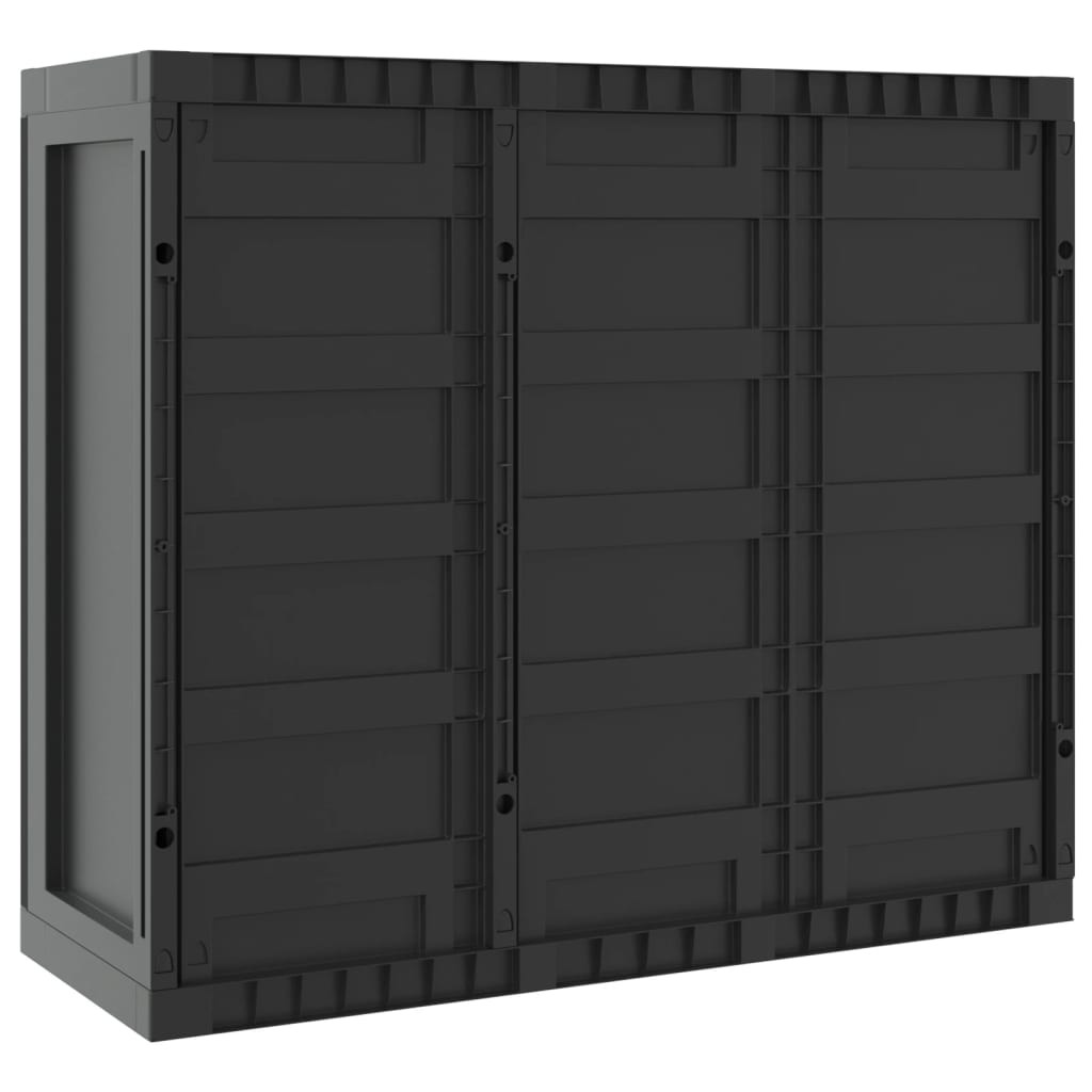 Black PP Outdoor Storage Cabinet 38.2x14.6x33.5