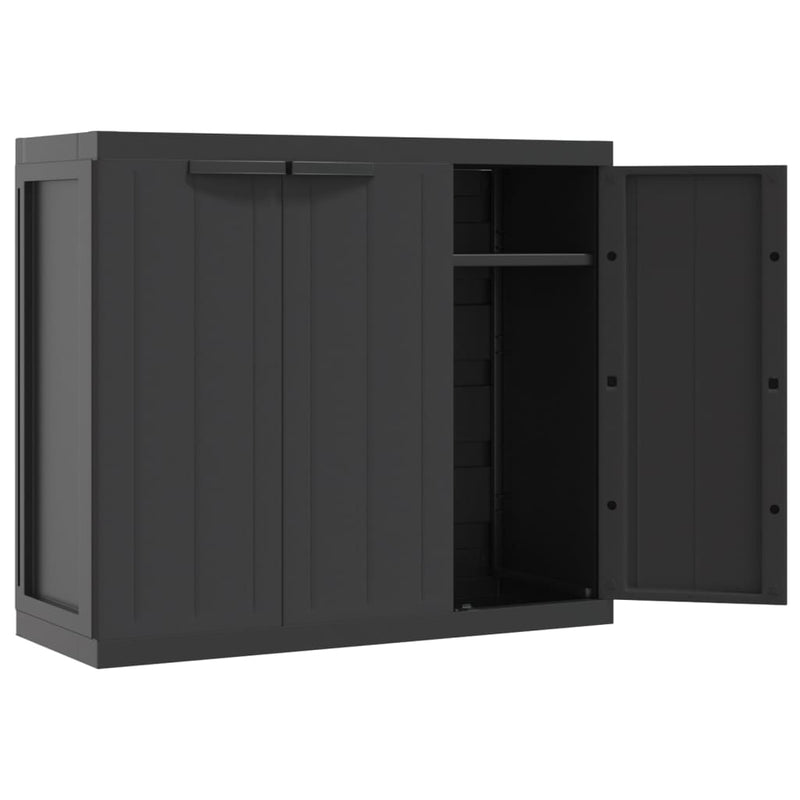 Black PP Outdoor Storage Cabinet 38.2x14.6x33.5