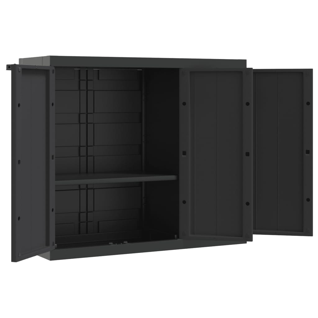 Black PP Outdoor Storage Cabinet 38.2x14.6x33.5