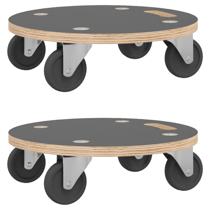 Transport Trolleys 2 pcs Round 15x4.5 Capacity 551.2 lb