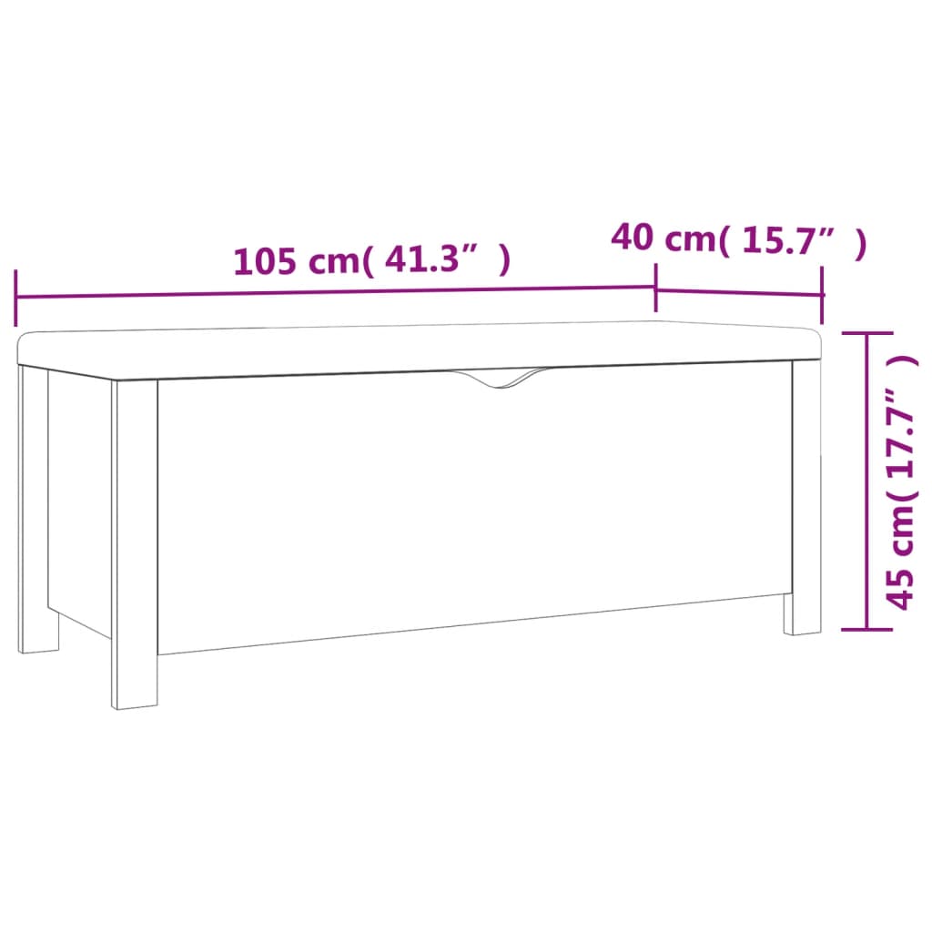 41.3x15.7x17.7 Storage Box with Cushion Black