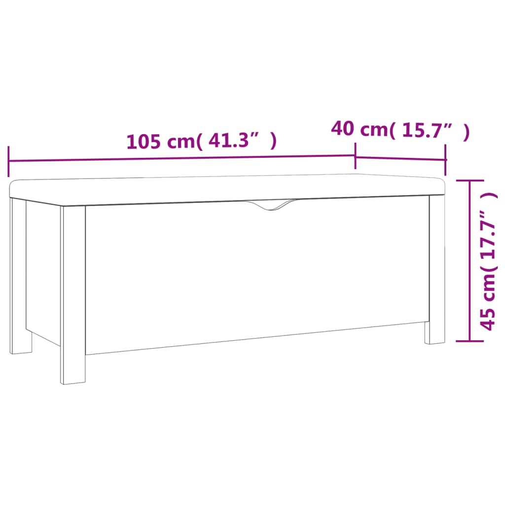 41.3x15.7x17.7 Storage Box in Sonoma Oak with Cushion