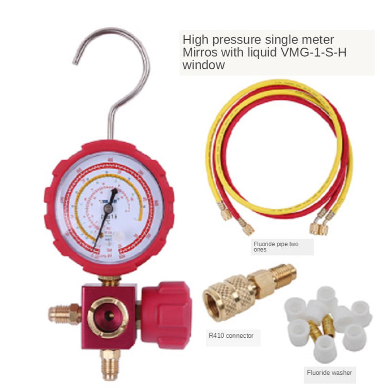 Refrigerant Pressure Gauge VMG-1 High and Low Pressure Single Meter Valve Refrigerant Fluoride Meter HVAC Tools