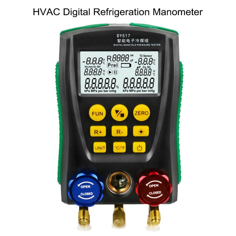 Refrigerant Meter HVAC Vacuum Pressure Temperature Leakage Tester