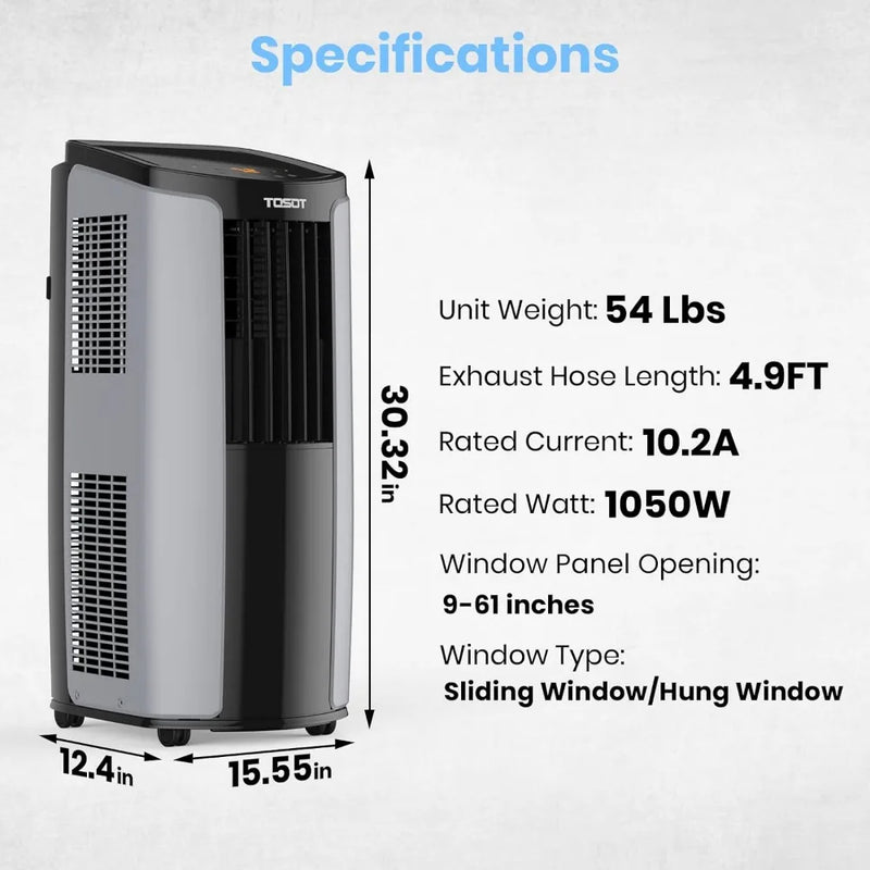 Portable Air Conditioner 8,000 BTU Smart Wifi Control AC Unit with Dehumidifier Fan Window Kit Up to 300 Sq.Ft