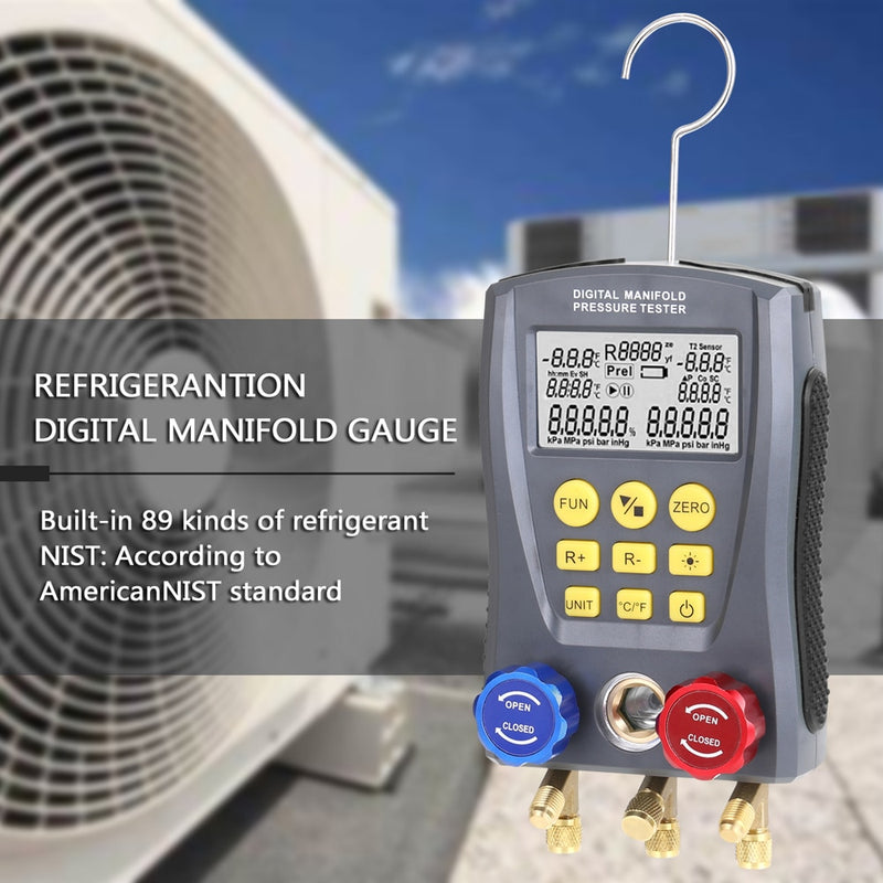 Pressure Gauge Refrigeration Digital Vacuum Pressure Manifold Tester