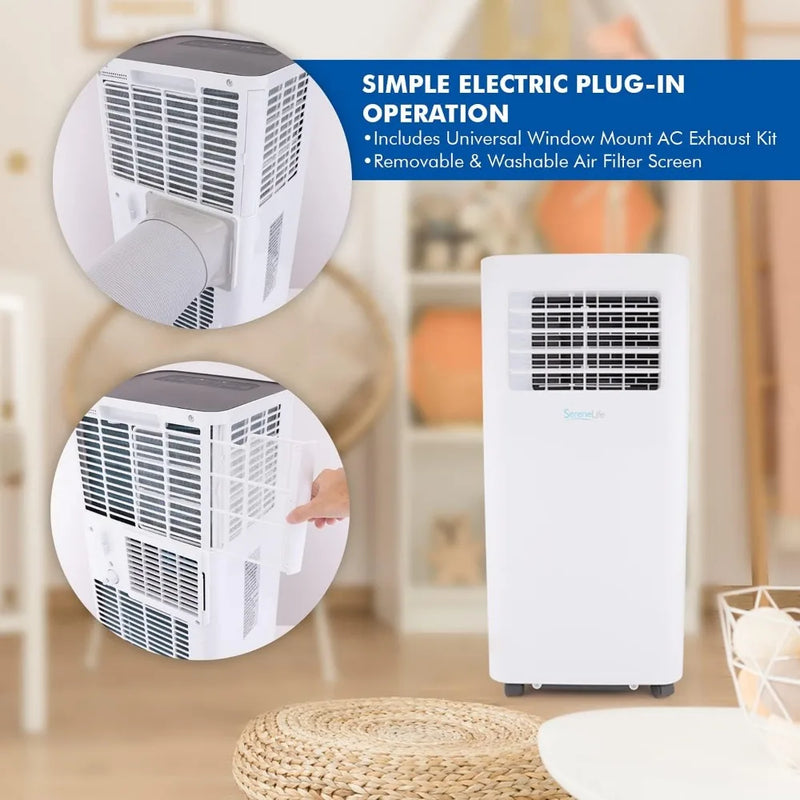 Portable Air Conditioner 8,000 BTU A/C Cooling Unit Compact Home with Built-in Dehumidifier Fan Modes with WiFi Drain Hose