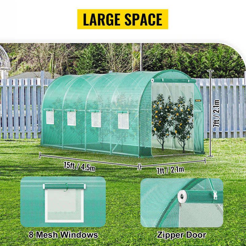 Walk-in Tunnel Greenhouse Galvanized Frame Waterproof Cover Greenhouses Cold Frames