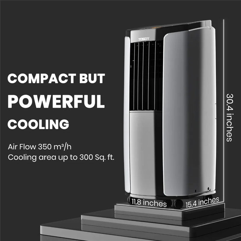 Portable Air Conditioner 8,000 BTU Quiet Remote Control Built-in Dehumidifier Fan Easy Window Installation Kit  Rooms Up to 300 Sq.Ft