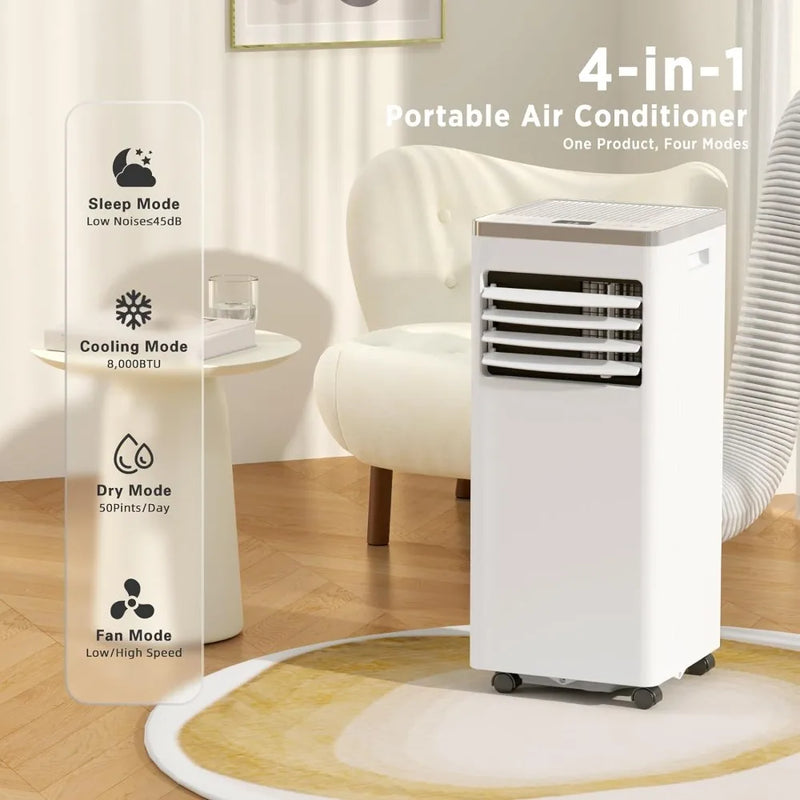 Portable Air Conditioners 8,000 BTU Portable AC Built-in Cool with Remote Control/Installation Kits