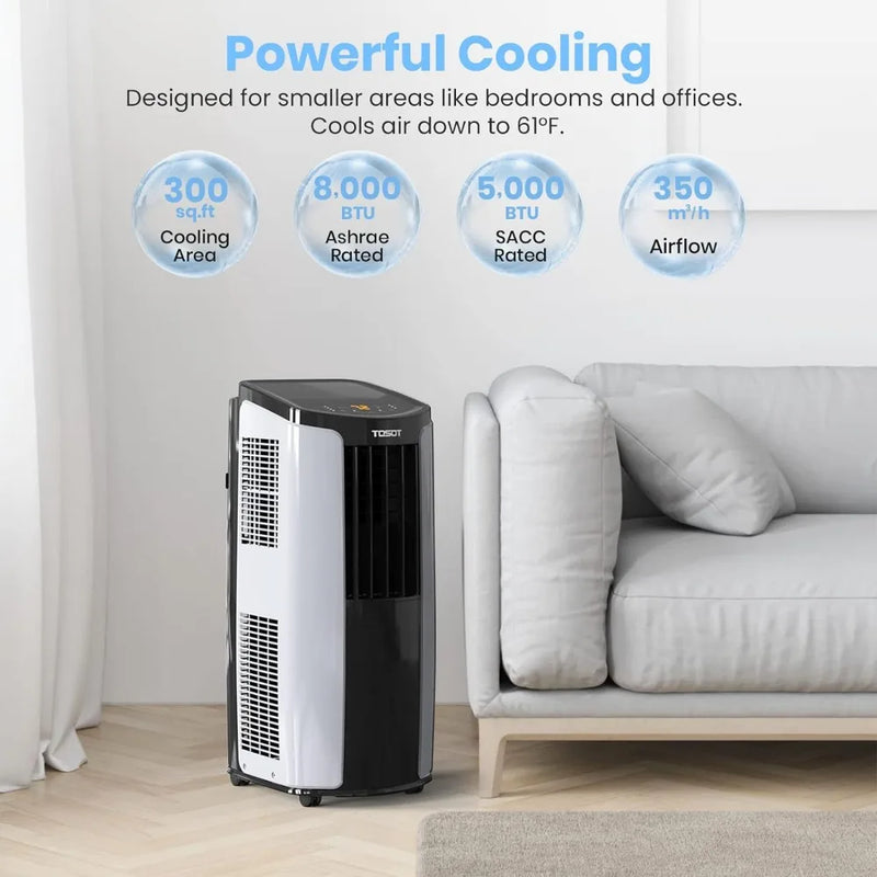 Portable Air Conditioner 10,000 BTU Smart Wifi Control AC Unit with Dehumidifier Fan Window Kit Up to 300 Sq.Ft