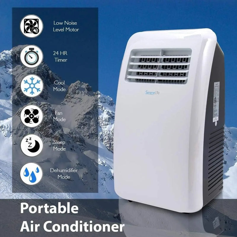 3-in-1 Portable Air Conditioner 12,000 BTU with Built-in Dehumidifier Fan Remote Control Complete Window Mount Exhaust Kit