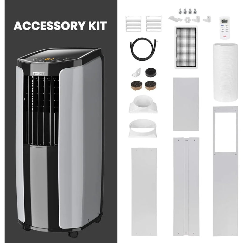 Portable Air Conditioner 10,000 BTU Quiet Remote Control Built-in Dehumidifier Fan Easy Window Installation Kit  Rooms Up to 300 Sq.Ft