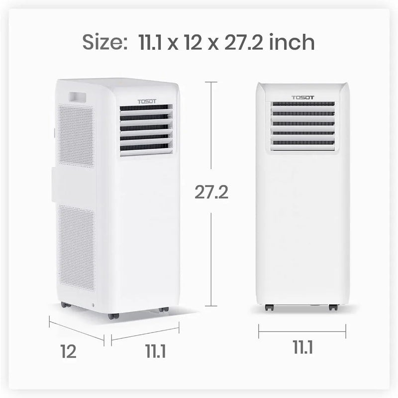 Air Conditioner 8,000 BTU Quiet and 3-in-1 AC Dehumidifier Fan Easier to Install for Rooms Up to 250 sq ft White