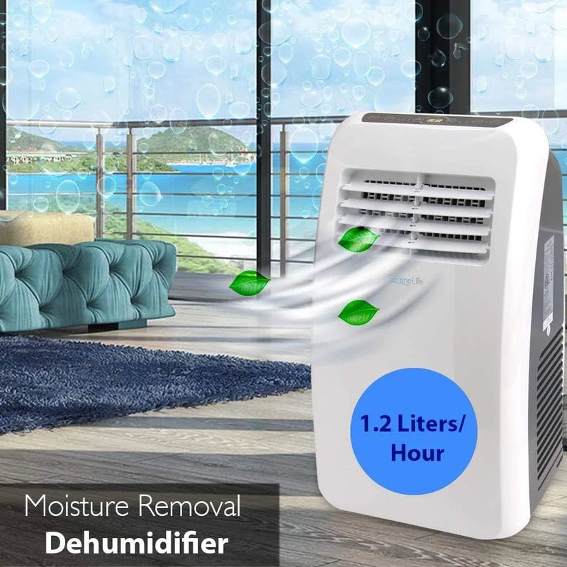 3-in-1 Portable Air Conditioner 12,000 BTU with Built-in Dehumidifier Fan Remote Control Complete Window Mount Exhaust Kit