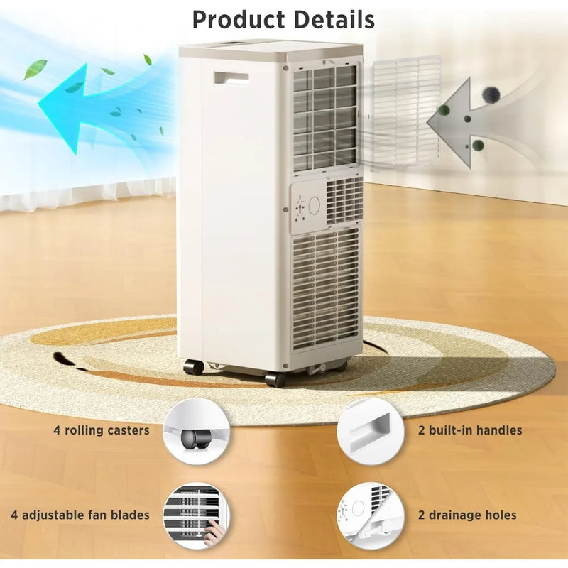 Portable Air Conditioner 10,000 BTU Portable AC Built-in Cool Room Air Conditioner with Remote Control Installation Kits