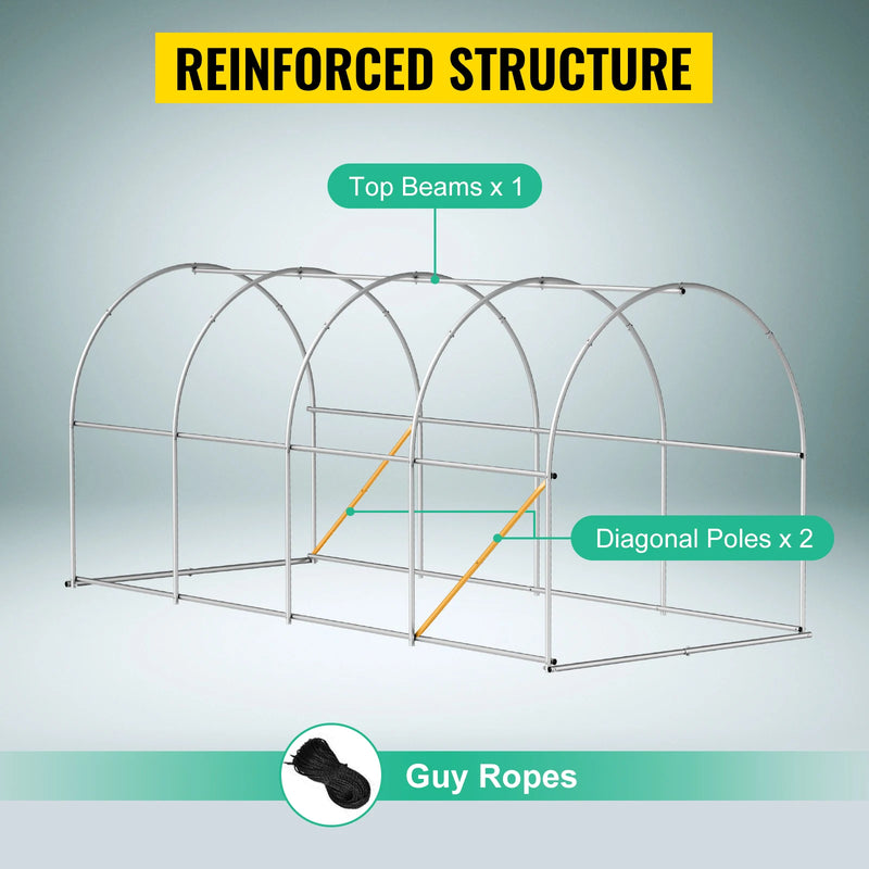 Walk-in Tunnel Greenhouse Galvanized Frame Waterproof Cover Greenhouses Cold Frames