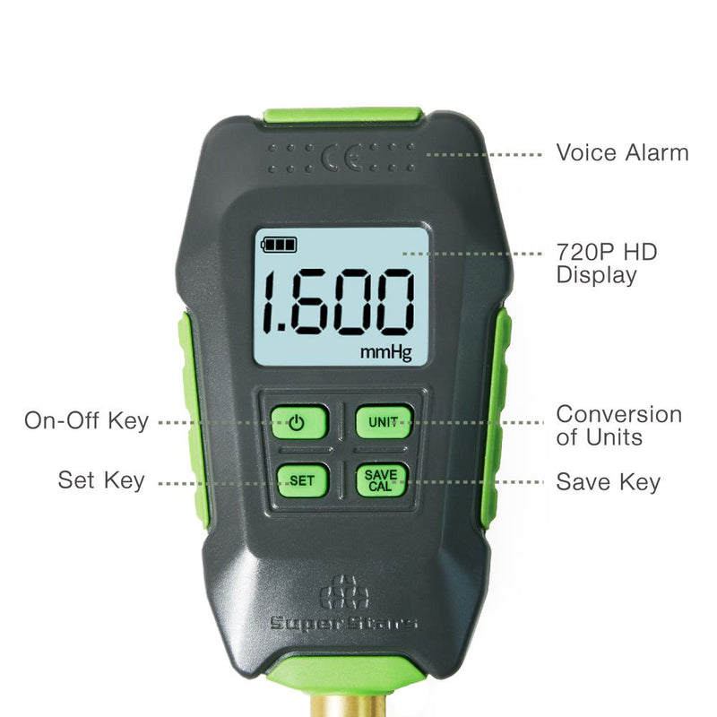 ST-VG90 Digital Vacuum Gauge Digital Display Electronic High-precision Pressure Counting Display Vacuum Gauge