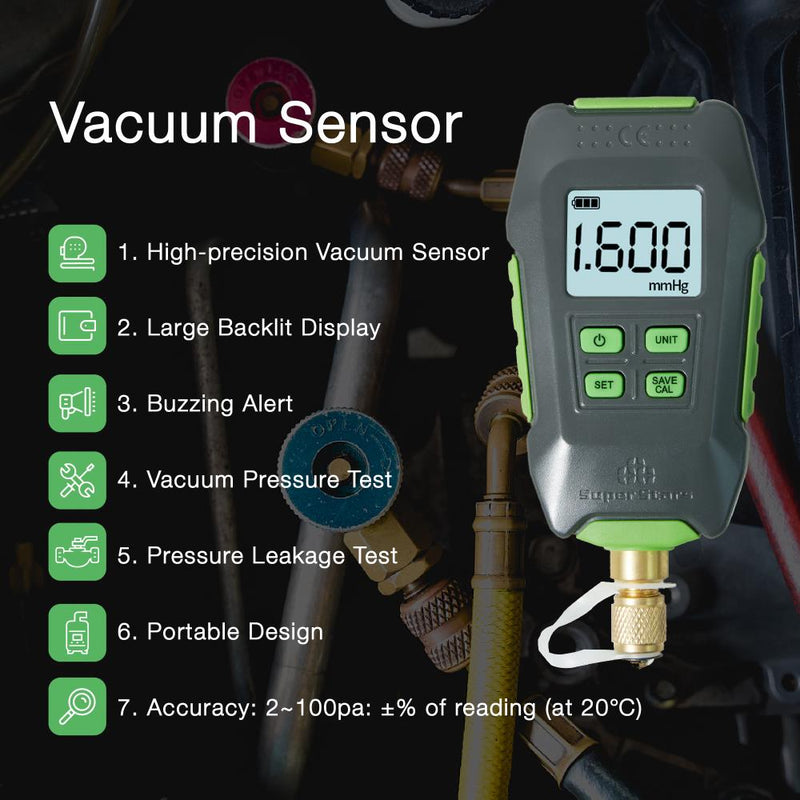 ST-VG90 Digital Vacuum Gauge Digital Display Electronic High-precision Pressure Counting Display Vacuum Gauge