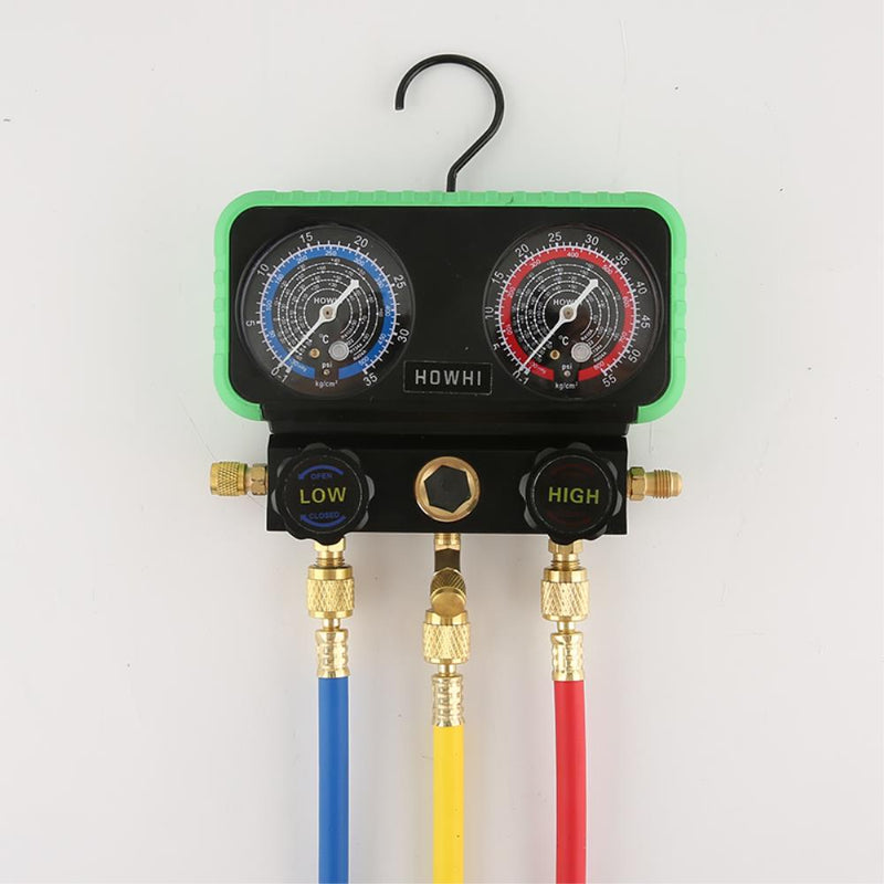 Pressure Manifold Gauge Hose Kit for R134A R22 R410 Refrigerant Car Air Conditioning  with Storage Box