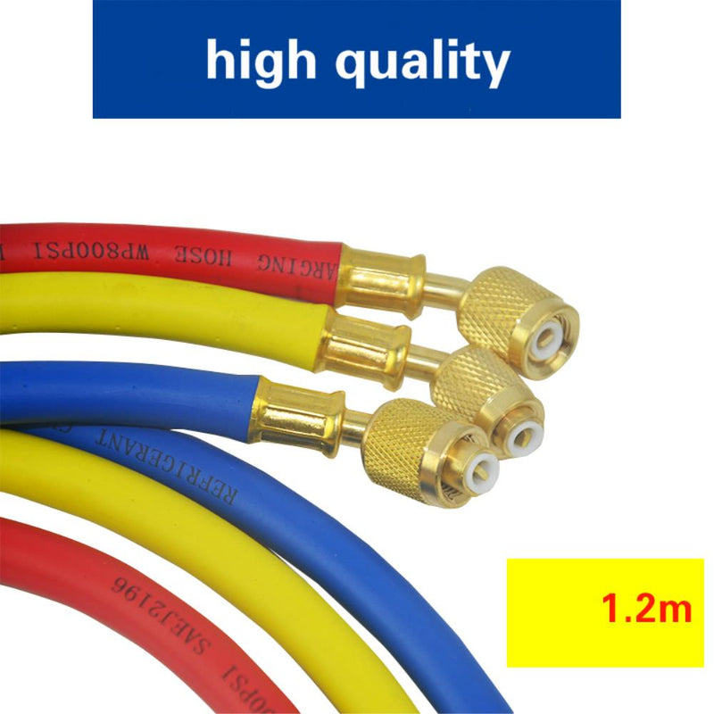 Refrigerant Manifold Gauge Set  Tools with Hose and Hook for R12 R22 R404A R134A Air Condition Refrigeration