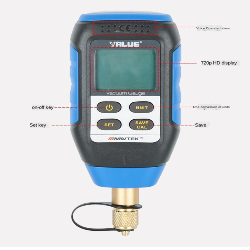 Digital Vacuum Gauge VMV-1 Intelligent Laboratory Refrigeration System Vacuum Inspection 0-10000P