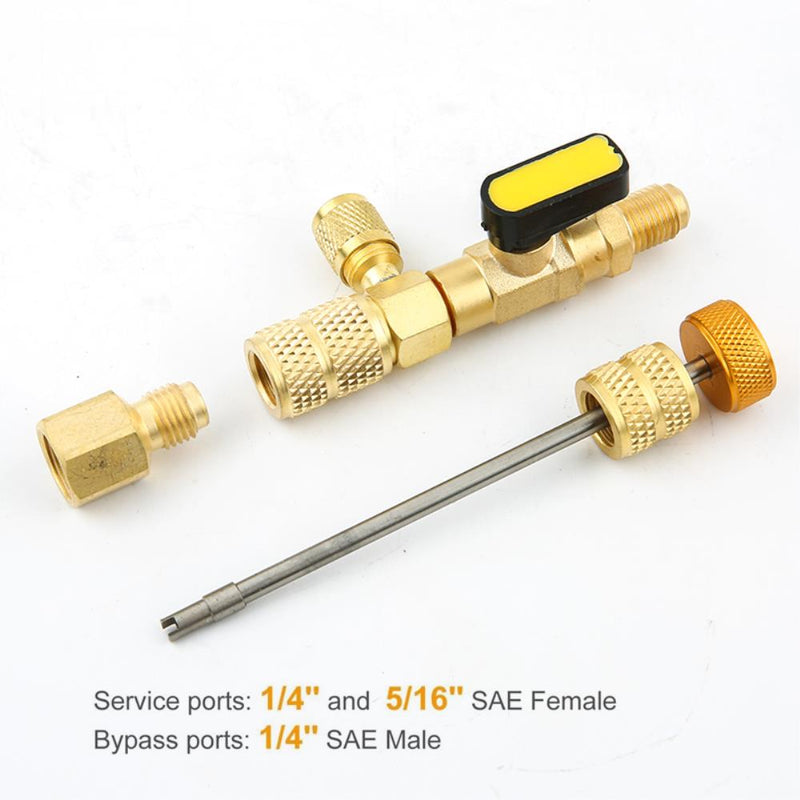 R410A R22 Valve Core Remover Installer Tool with Dual Size  1/4 & 5/16 Port for R404A R407C R134A R12 R32 HVAC System