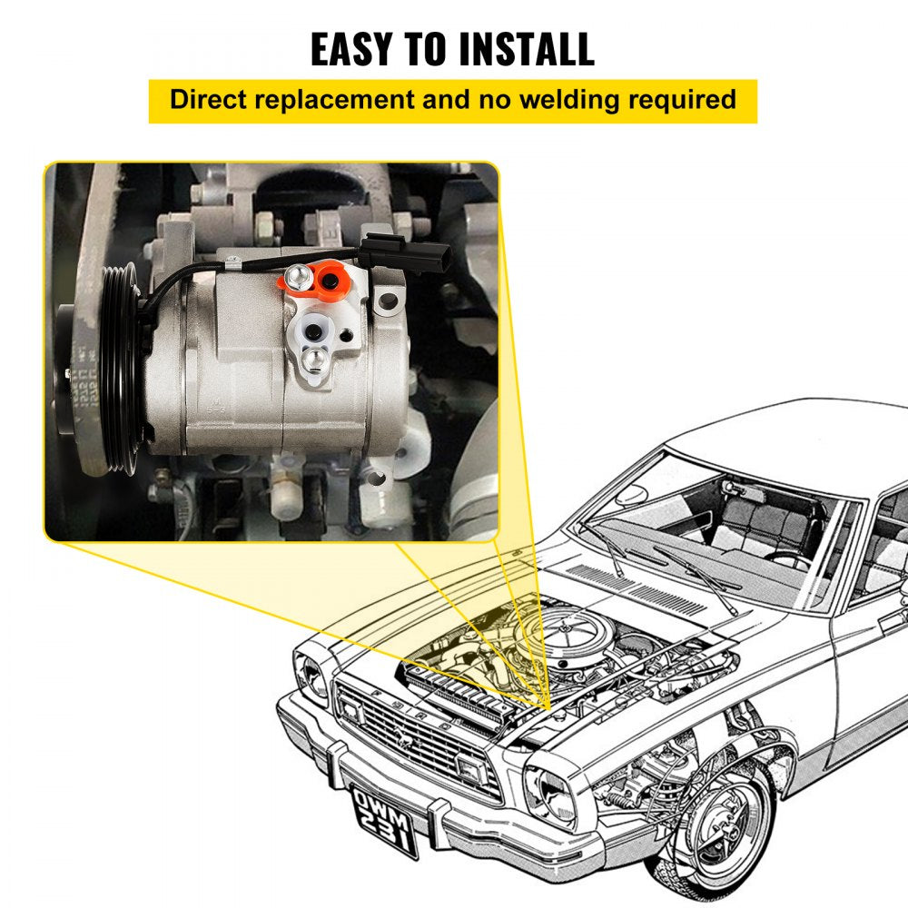 CO 29001C 5005440AA 4710522 0610043 Universal Air Conditioner AC Compressor for Grand Caravan Town & Country A/C Compressor 471-0522 77374 78374 97343 98343