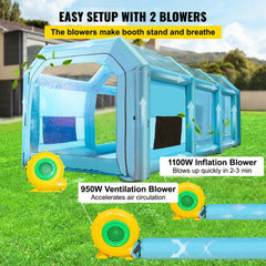 39.4x16.4x13.1ft Inflatable Spray Booth Custom Tent Paint Booth Inflatable