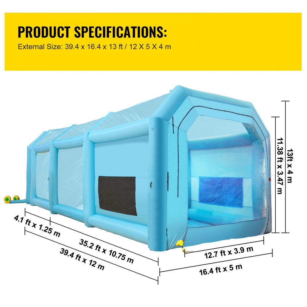 39.4x16.4x13.1ft Inflatable Spray Booth Custom Tent Paint Booth Inflatable