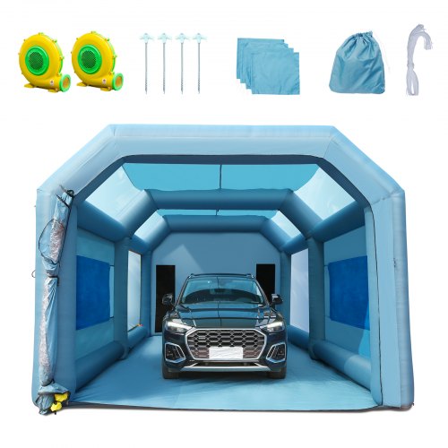 Inflatable Paint Booth, 23x13x8.5ft Inflatable Spray Booth, High Powerful 480W+750W Blowers Spray Booth Tent, Car Paint Tent Air Filter System for Car Parking Tent Workstation Motorcycle Garage