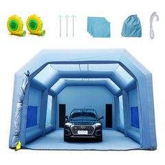 Inflatable Paint Booth, 33x20x13ft Inflatable Spray Booth, High Powerful 950W+1100W Blowers Spray Booth Tent, Car Paint Tent Air Filter System for Car Parking Tent Workstation Motorcycle Garage