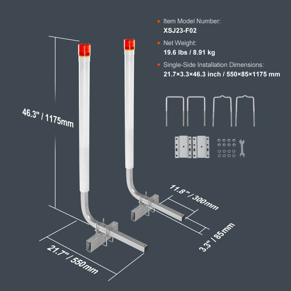 Marine Trailer Guide Set, 46” LED Illuminated Guide Poles, Pair of Steel, Corrosion-Resistant, with PVC Covering, Suitable for Ski, Fishing, and Sailboat Trailers 2024