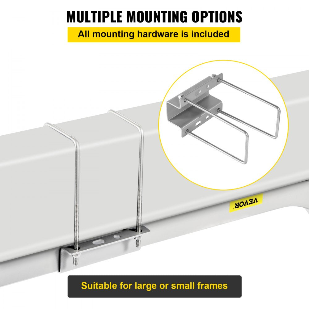 Boat Trailer Guide-on, 60", 2PCS Steel Trailer Post Guide ons, w/White PVC Tube Covers, Complete Mounting Accessories Included, for Ski Boat, Fishing Boat or Sailboat Trailer