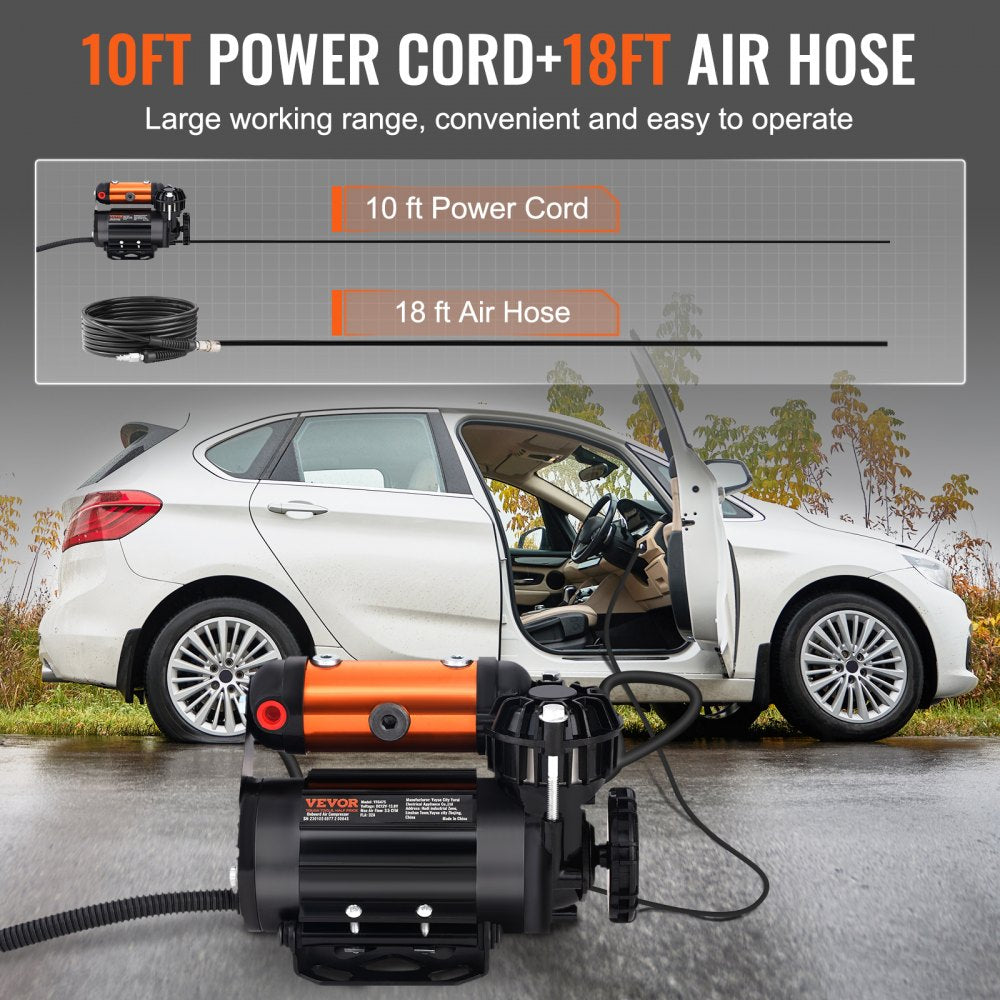 Onboard Air Compressor Kit 150PSI Offroad Air Compressor Portable Tire Inflator Heavy Duty 3.5CFM Air Pump for Jeep SUV 4x4 Vehicle Compatibility with Air tools, Air horns, Lockers