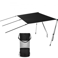 T-Top Sun Shade Kit 5` x 5`, UV-Proof 600D Polyester T-top Extension Kit with Rustproof Steel Telescopic Poles, Waterproof T-Top Shade Kit, Easy to Assemble for T-Tops ＆ Bimini Top