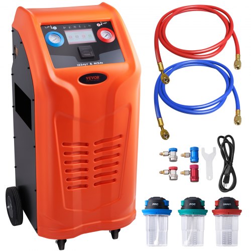 Fully Automatic Refrigerant Recovery Machine - Dual Cylinder AC Recovery Machine Kit Built in Compressor/Electronic Scale/Filter/Recovery Tank, Recovery Machine HVAC Only for R134A+R1234YF