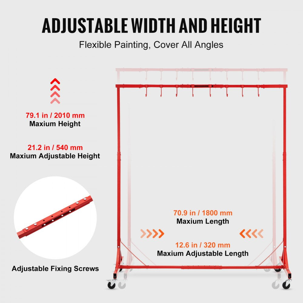 Painting Rack Adjustable Paint Hanger 8 Hooks Auto Body Painting Stand