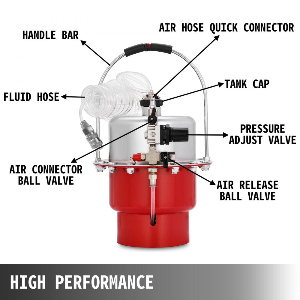 Pneumatic Air Pressure Bleeder Tool Kit Brake Bleeding Garage Workshop Mechanics