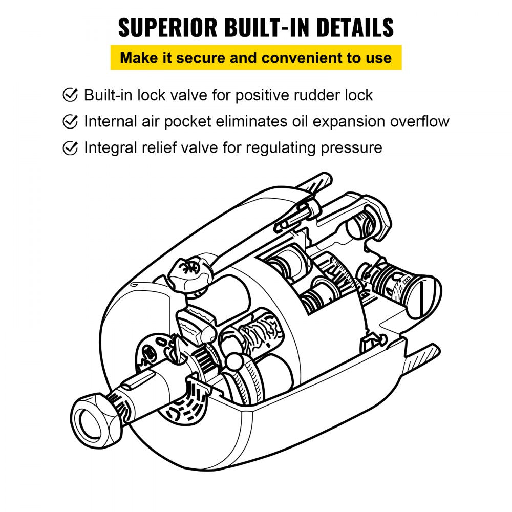 Helm Outboard Hydraulic Steering Pump 300 HP Hydraulic Pump HH5271-3 for Cruisers Runabouts Boats