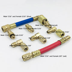 8Pcs Refrigerant Adapter Fluorine Connector Conditioner Connector Car Accessories Parts