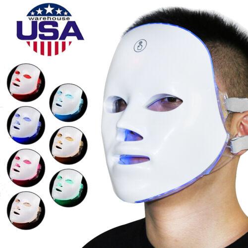 Light Therapy Facial Mask Photon - 7 Colors LED for Skin Rejuvenation, Anti-Wrinkles, Anti-Aging, and Beauty - Face and Neck Mask