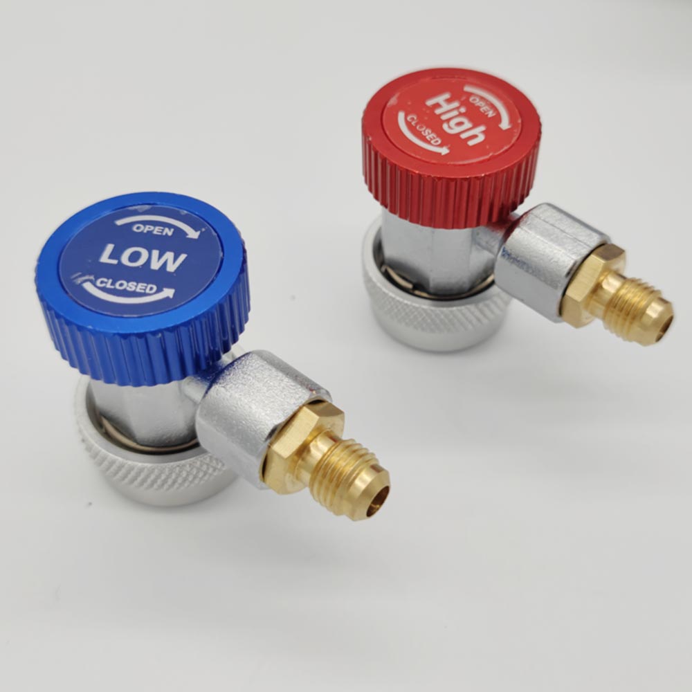 2pcs R134A H/L Auto Car Quick Coupler Connector Brass Adapters Air Conditioning Refrigerant