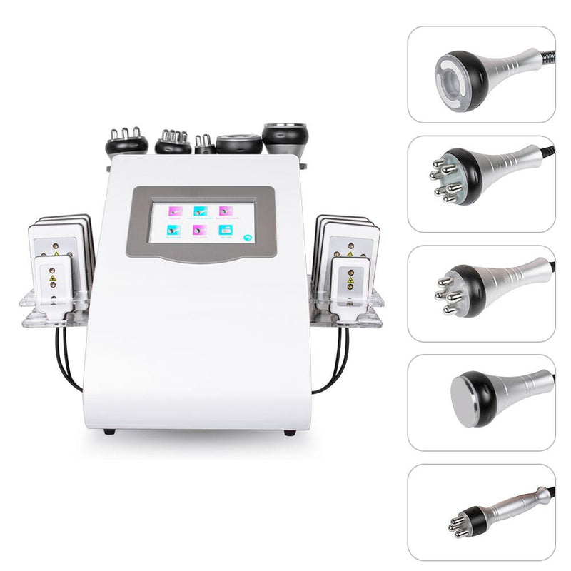 Ultrasound Cavitation 6 in 1 Vacuum Multipolar Tripolar Radio Skin Frequency Photon Slimming Machine for Firming and Fat Removal